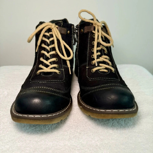 V-ITALIA 1162 GIOVANNE WOMEN’S BLACK/BROWN‎ EUR size 39 BOOTS - Picture 1 of 7